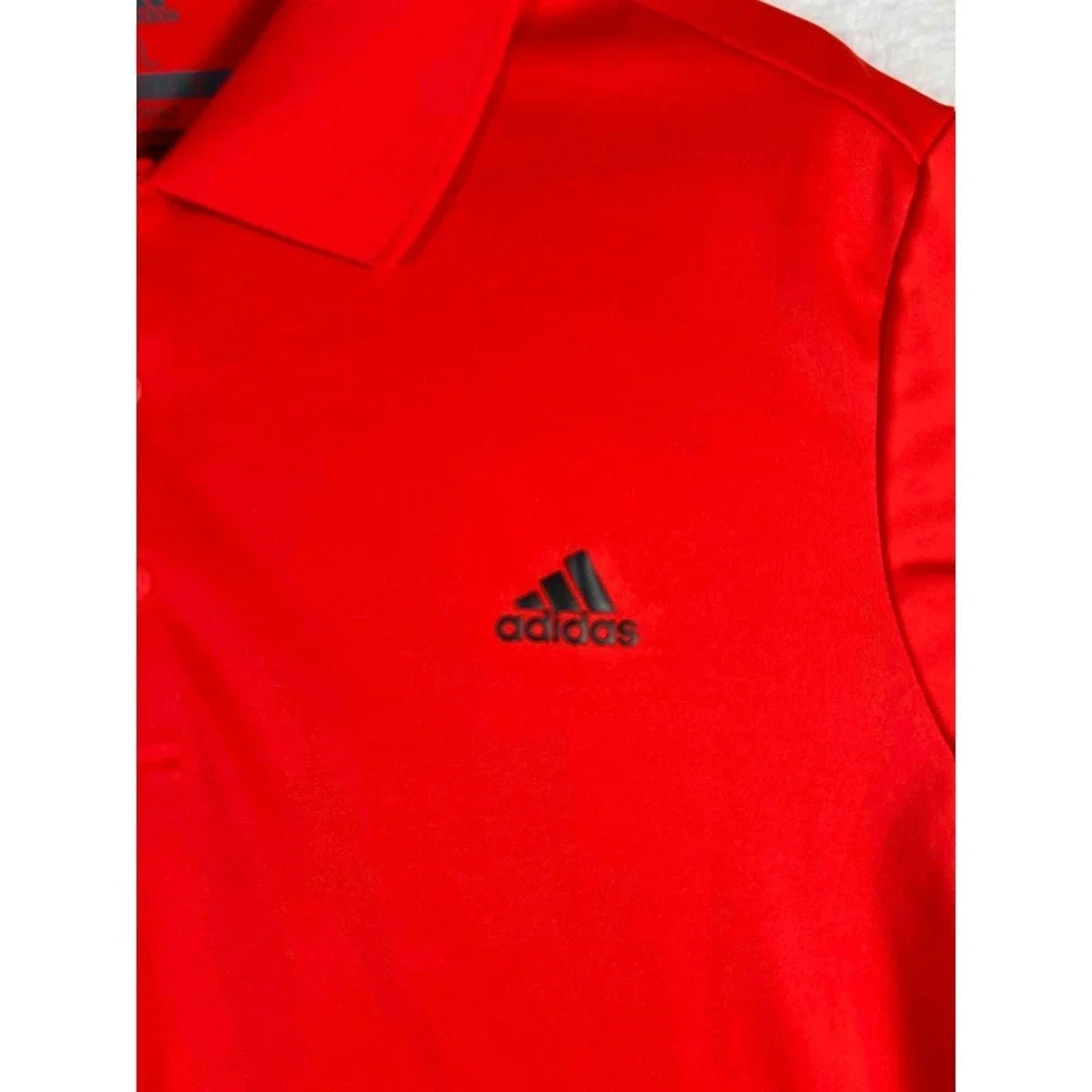 Adidas Golf Mens Hi-Res Red Performance Polo Shirt UPF 50 CY5412 Size L NEW